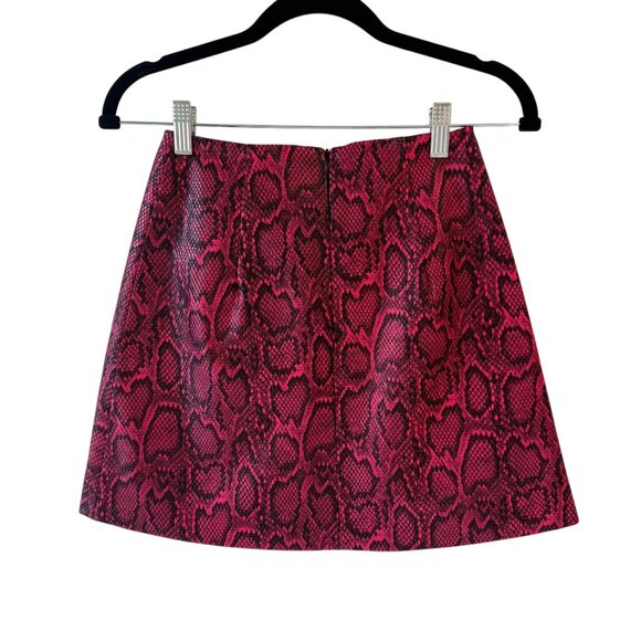 Miscreants USv Size 4 Pink Leather Snake Print A-Line Mini Skirt - Picture 5 of 6